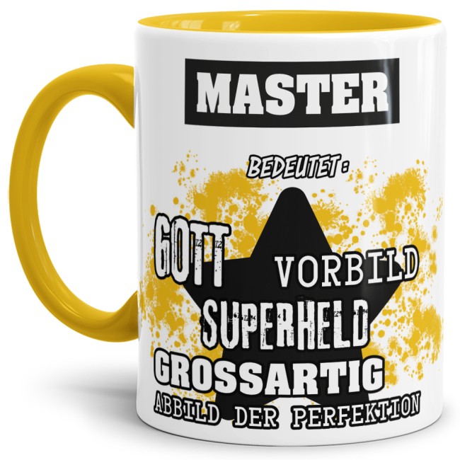 Berufe-Tasse - Bedeutung eines Masters - Gelb