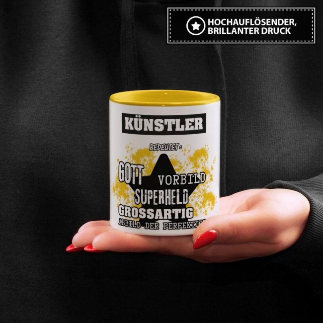 Berufe-Tasse - Bedeutung eines K&uuml;nstlers - Gelb