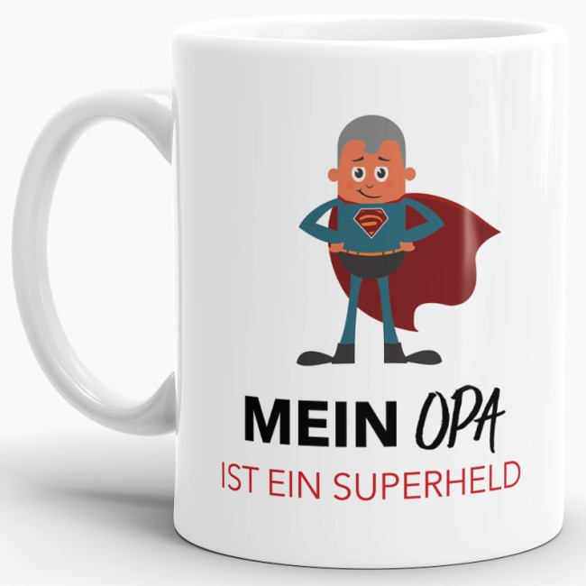 Tasse Mein Opa ist ein Superheld Weiss