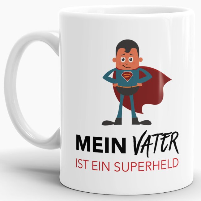 Tasse Mein Vater ist ein Superheld Weiss