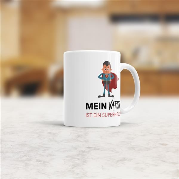 Tasse Mein Vater ist ein Superheld Weiss