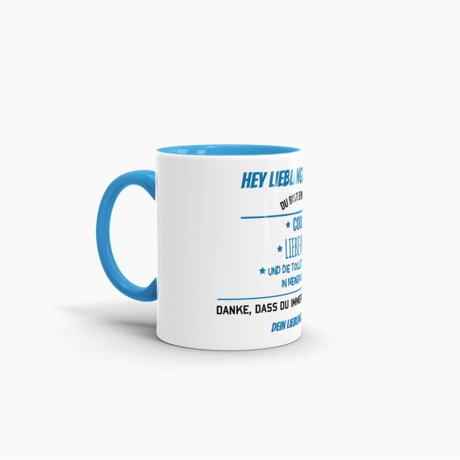 Tasse f&uuml;r Lieblingsfreund vom Lieblingsfreund - Innen &amp; Henkel Blau