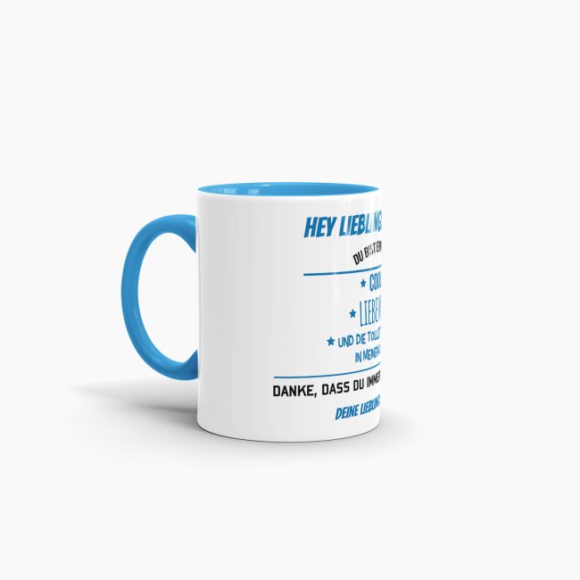 Tasse f&uuml;r Lieblingsfreund von der Lieblingsfreundin - Innen &amp; Henkel Blau
