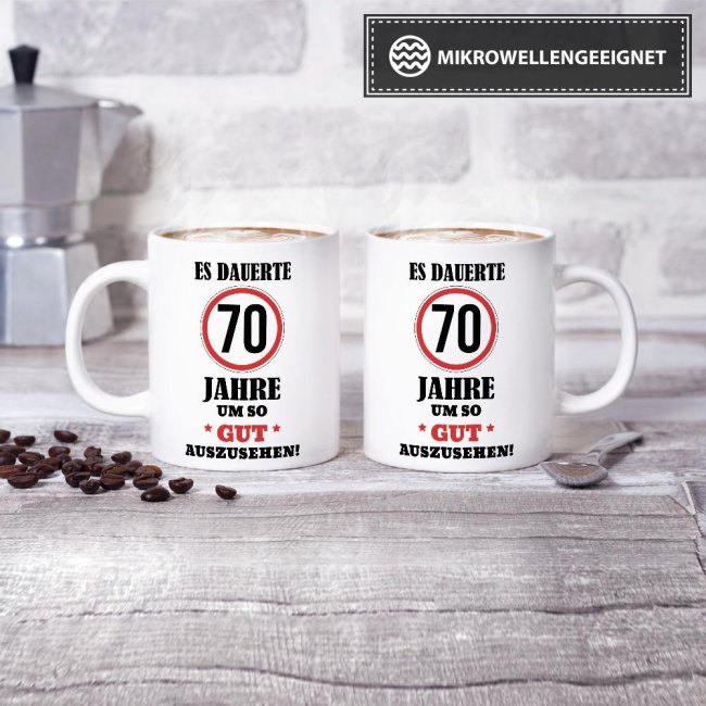 Tasse - Es dauerte 70 Jahre um so gut auszusehen - Weiss