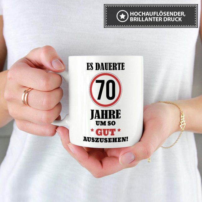 Tasse - Es dauerte 70 Jahre um so gut auszusehen - Weiss