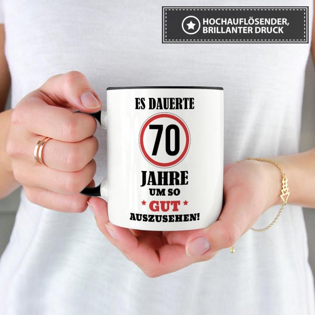 Tasse - Es dauerte 70 Jahre um so gut auszusehen - Schwarz
