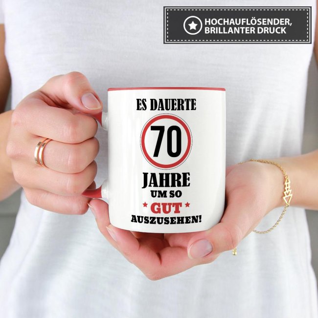 Tasse - Es dauerte 70 Jahre um so gut auszusehen - Rot