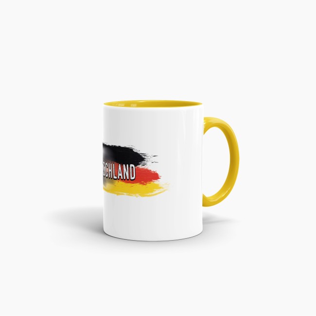 Tasse Deutschland Fussball Innen &amp; Henkel Gelb