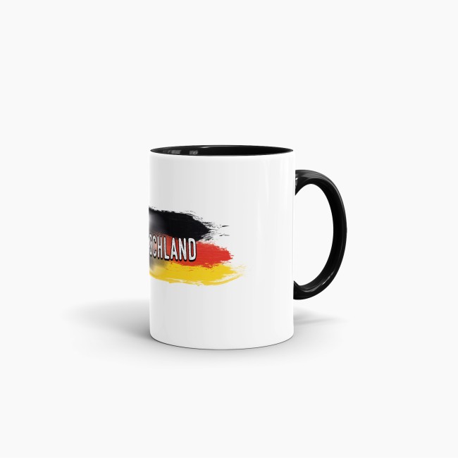 Tasse Deutschland Fussball Innen &amp; Henkel Schwarz