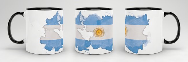 Tasse Wasserfarben Argentinien Schwarz