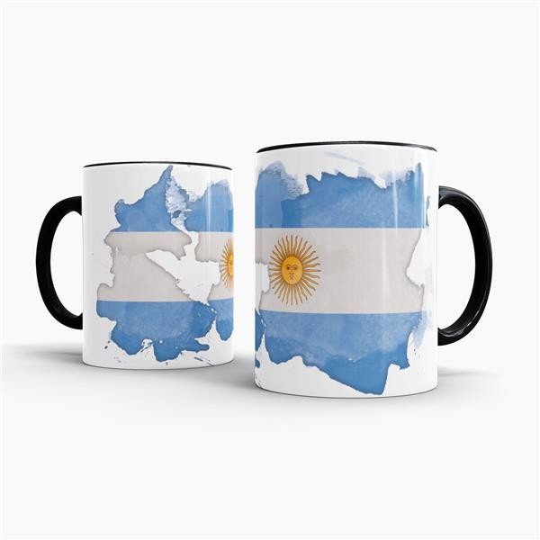 Tasse Wasserfarben Argentinien Schwarz