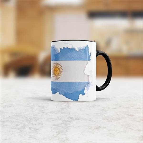 Tasse Wasserfarben Argentinien Schwarz