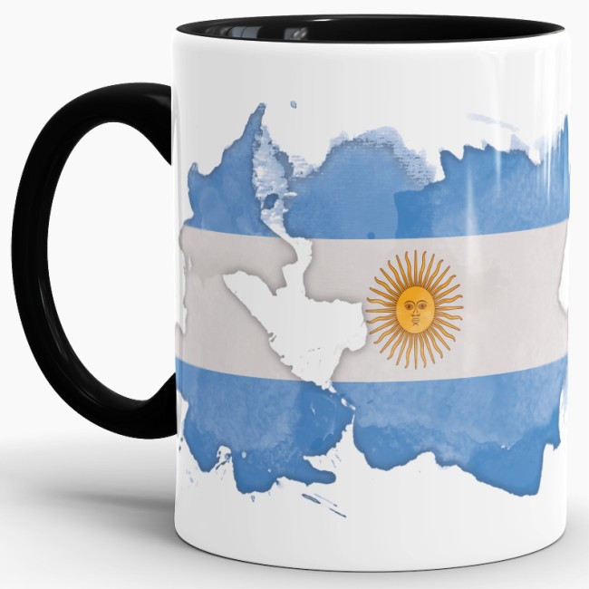 Tasse Wasserfarben Argentinien Schwarz