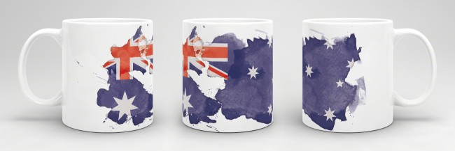 Tasse Wasserfarben Australien