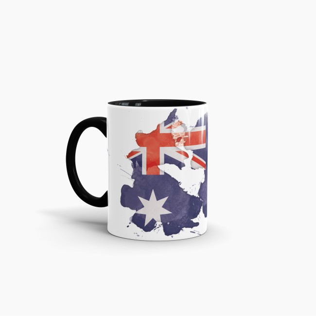 Tasse Wasserfarben Australien Schwarz