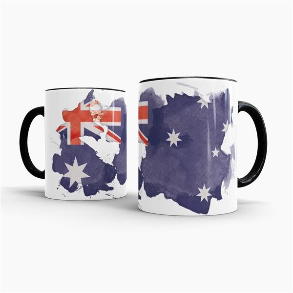 Tasse Wasserfarben Australien Schwarz
