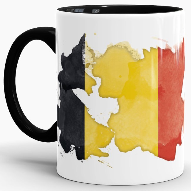 Tasse Wasserfarben Belgien Schwarz