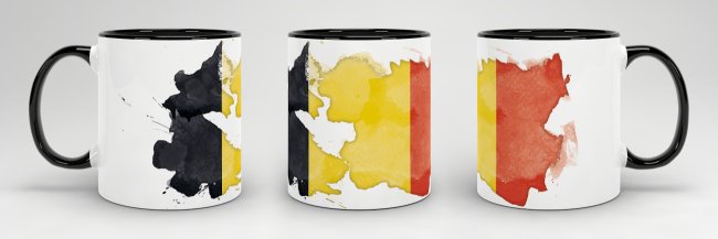 Tasse Wasserfarben Belgien Schwarz