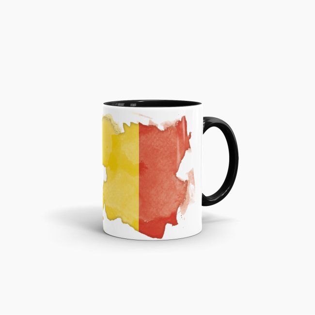Tasse Wasserfarben Belgien Schwarz