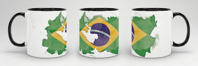 Tasse Wasserfarben Brasilien Schwarz