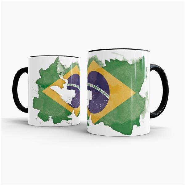 Tasse Wasserfarben Brasilien Schwarz