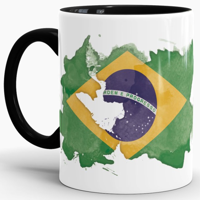 Tasse Wasserfarben Brasilien Schwarz