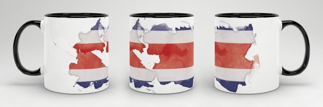Tasse Wasserfarben Costa Rica Schwarz