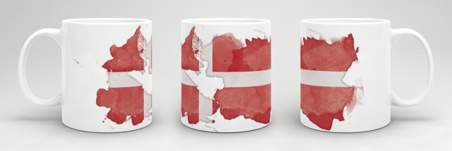 Tasse Wasserfarben D&auml;nemark