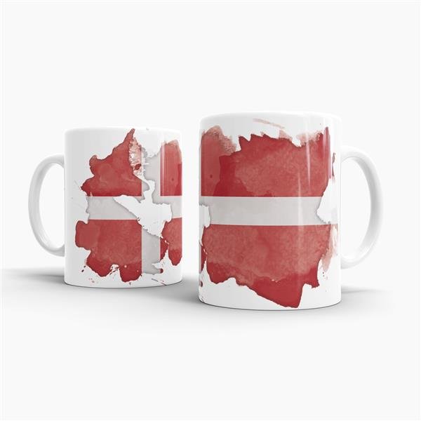 Tasse Wasserfarben D&auml;nemark