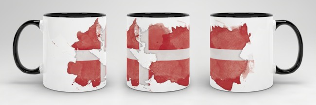 Tasse Wasserfarben D&auml;nemark Schwarz