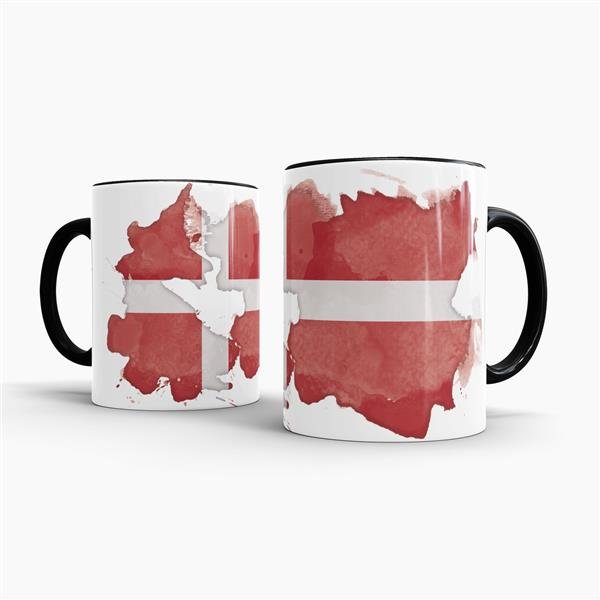 Tasse Wasserfarben D&auml;nemark Schwarz