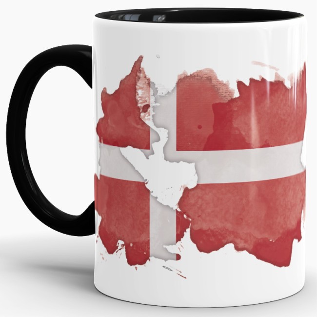 Tasse Wasserfarben D&auml;nemark Schwarz