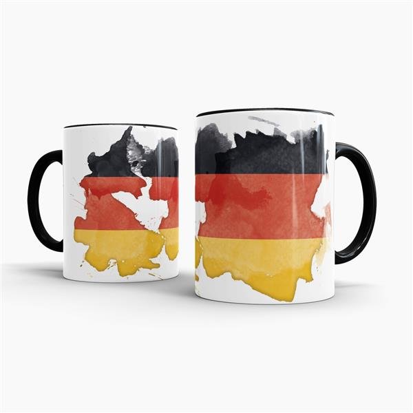 Tasse Wasserfarben Deutschland Schwarz