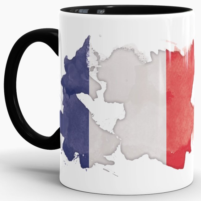 Tasse Wasserfarben Frankreich Schwarz