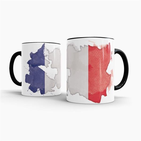 Tasse Wasserfarben Frankreich Schwarz
