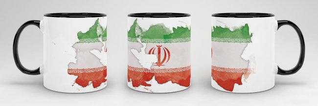 Tasse Wasserfarben Iran Schwarz