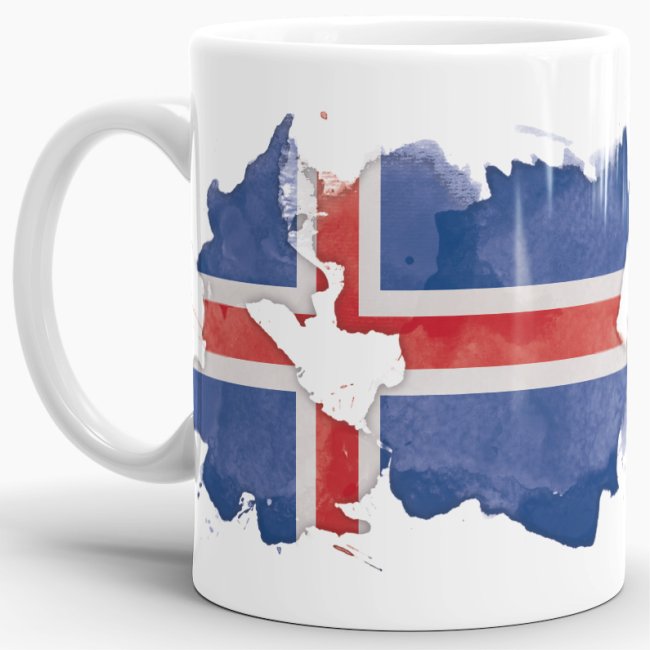 Tasse Wasserfarben Island
