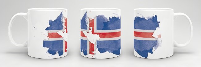 Tasse Wasserfarben Island