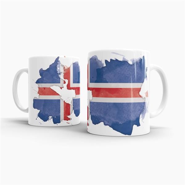 Tasse Wasserfarben Island
