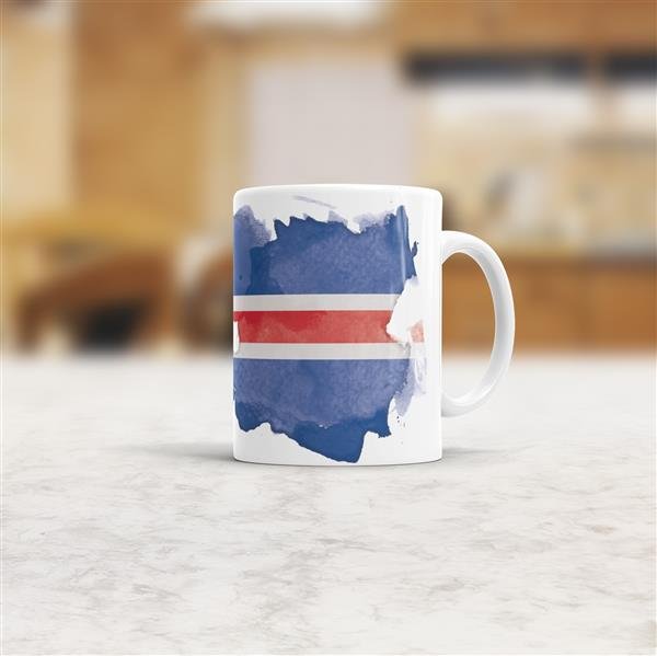 Tasse Wasserfarben Island
