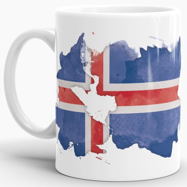 Tasse Wasserfarben Island