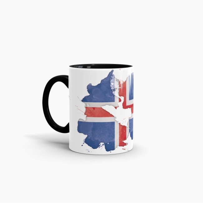 Tasse Wasserfarben Island Schwarz