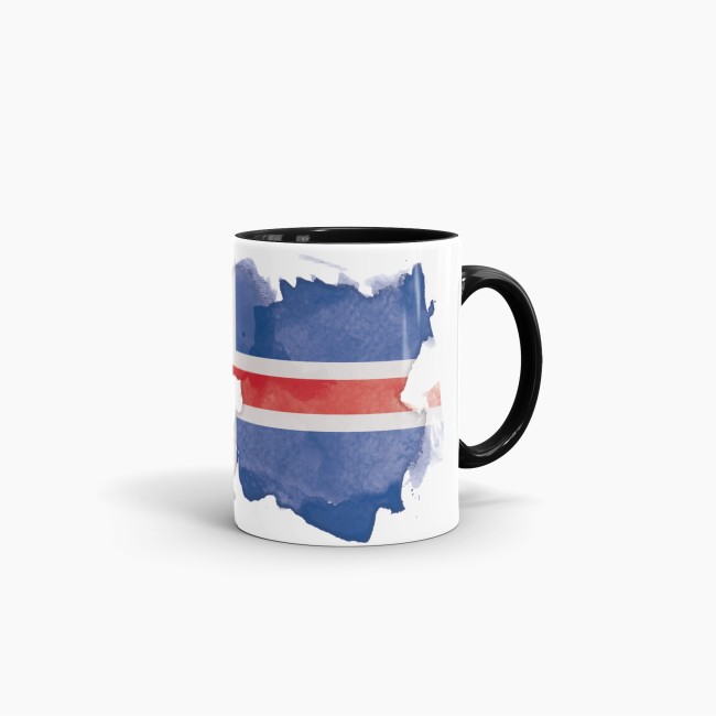 Tasse Wasserfarben Island Schwarz
