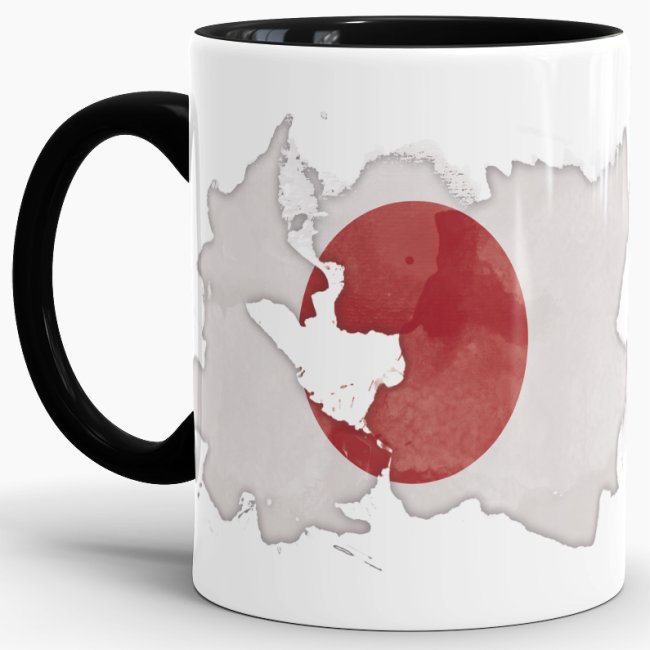 Tasse Wasserfarben Japan Schwarz
