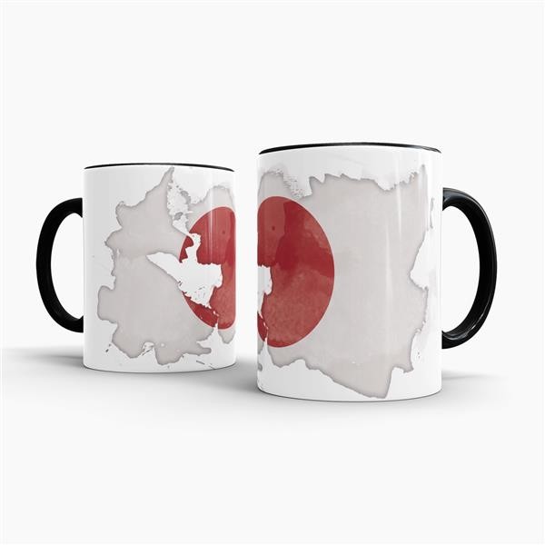 Tasse Wasserfarben Japan Schwarz