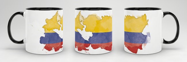 Tasse Wasserfarben Kolumbien Schwarz