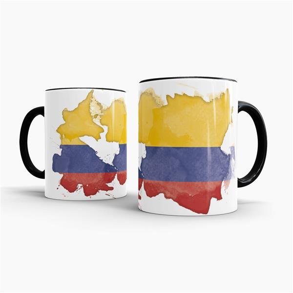 Tasse Wasserfarben Kolumbien Schwarz