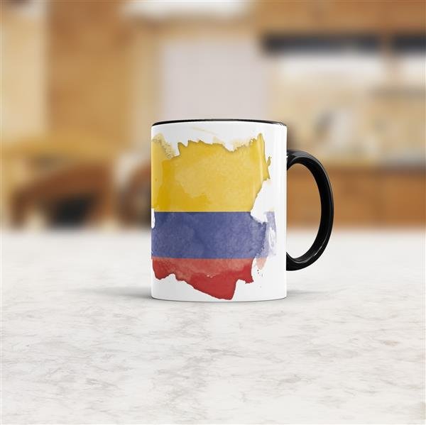 Tasse Wasserfarben Kolumbien Schwarz