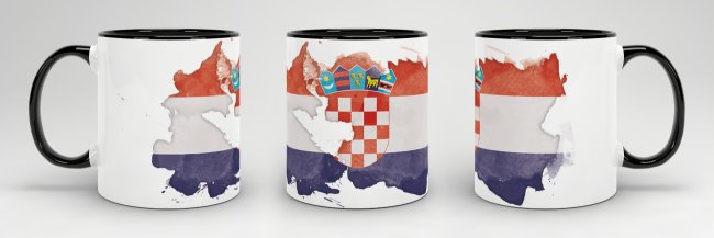 Tasse Wasserfarben Kroatien Schwarz