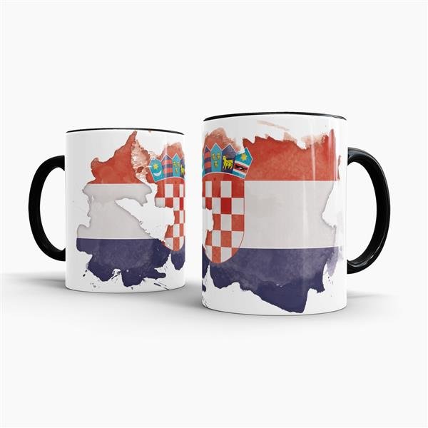 Tasse Wasserfarben Kroatien Schwarz